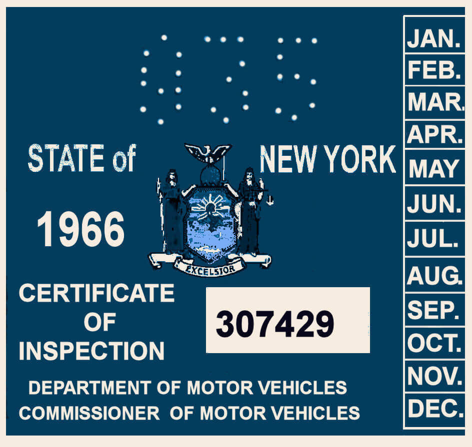 (image for) 1966 New York INSPECTION Sticker